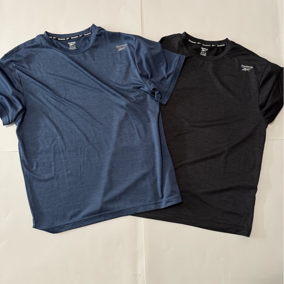 Reebok Men's Charcoal and Navy Athletic Shirts - Picture 1 of 7